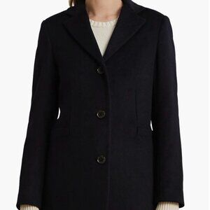 Lauren by Ralph Lauren Elegant Black Longline Wool Coat